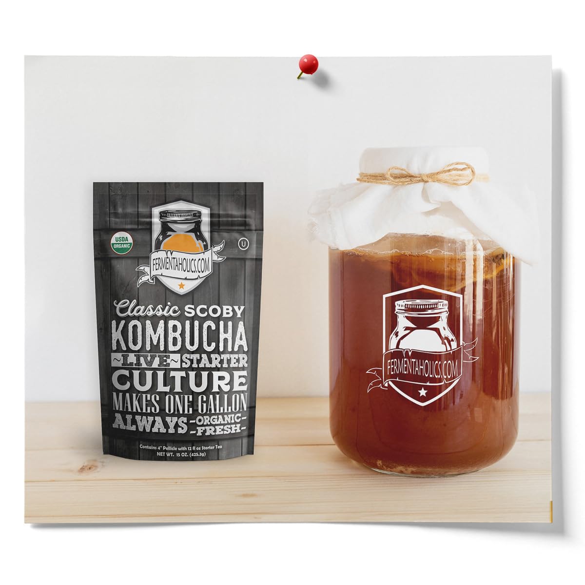 Fermentaholics ORGANIC Kombucha SCOBY with 12 oz Starter Tea - image from Amazon 5