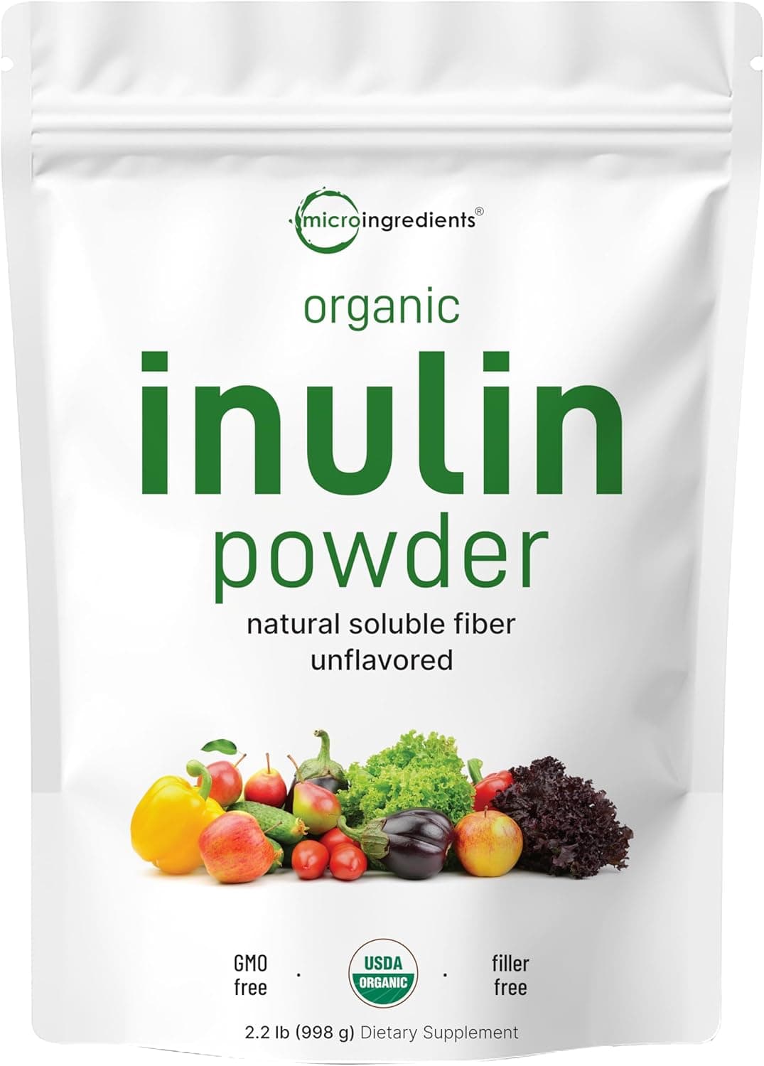 Image of Micro Ingredients Organic Inulin FOS Fiber Powder, 2.2 lbs