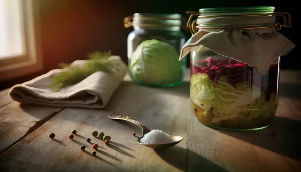 Fermented Cabbage with Apple & Juniper Berries