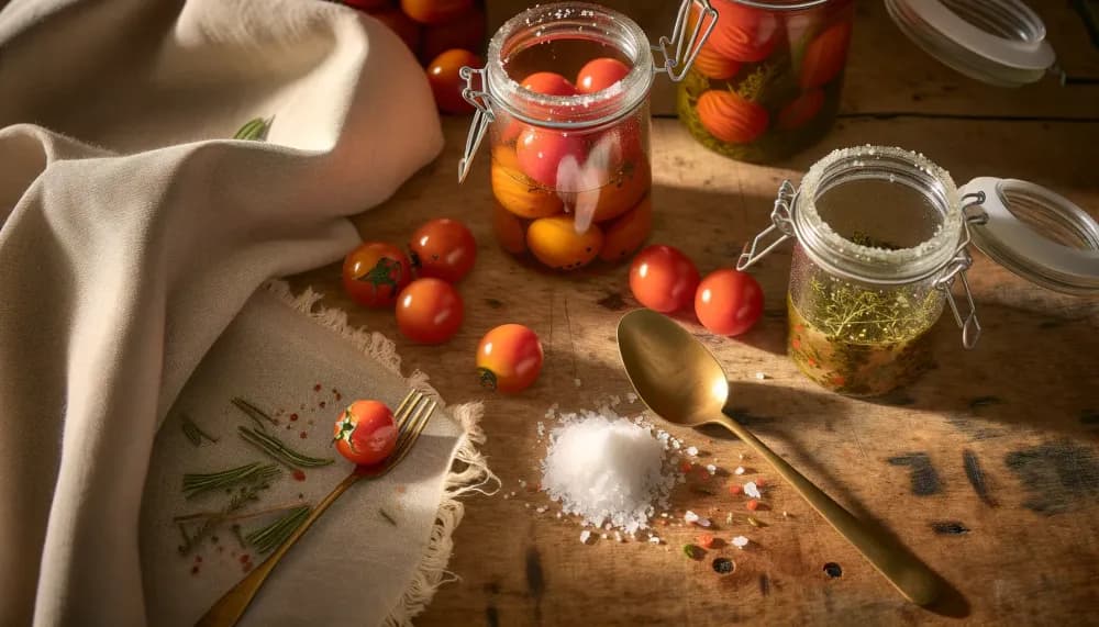 Fermented Cherry Tomatoes with Herbs - full