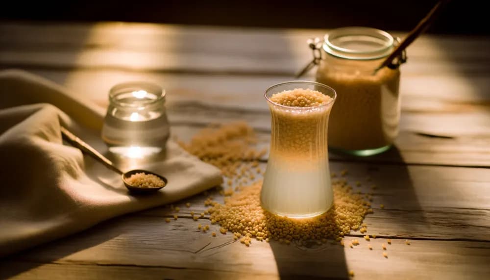 Traditional Turkish Boza (Fermented Millet Drink) - full