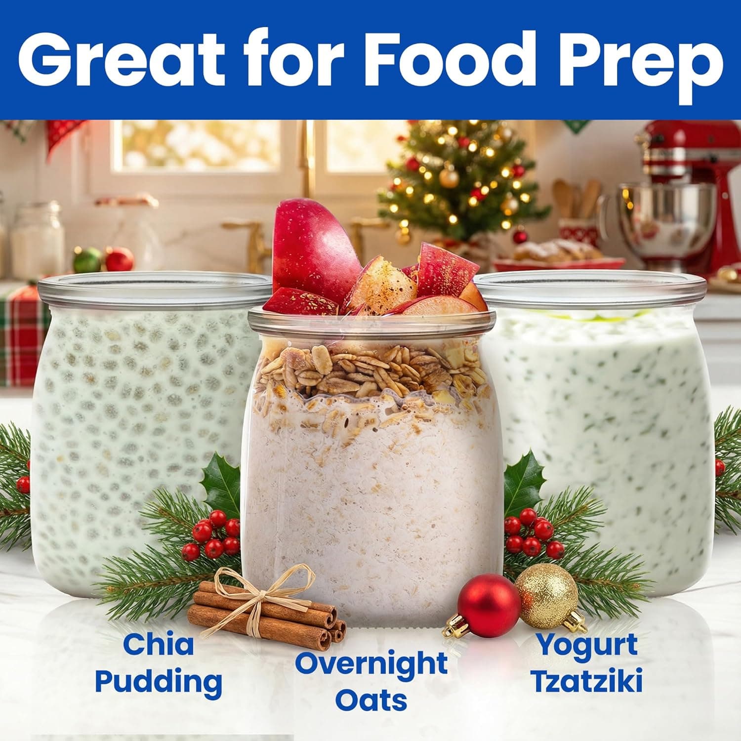 Ultimate Yogurt Jars - 8 Count Glass Storage Set - image from Amazon 2