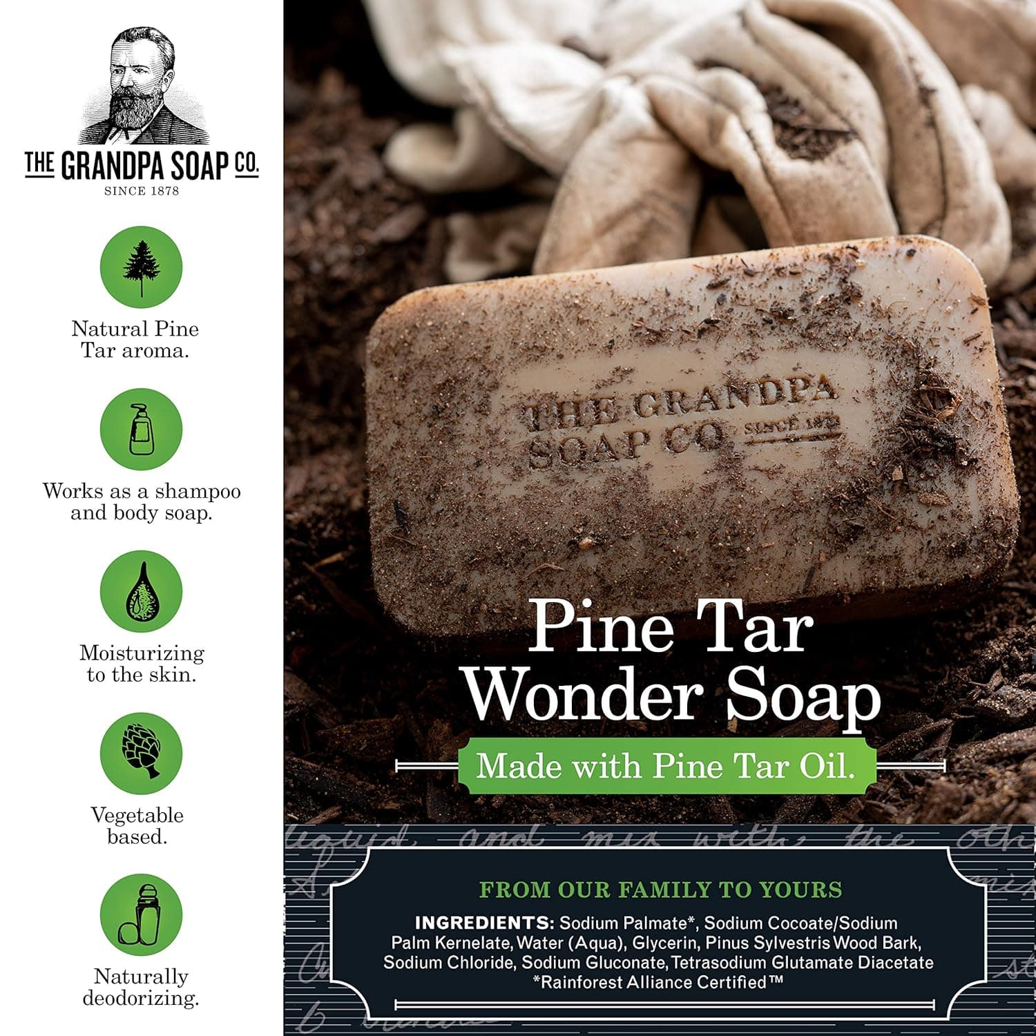Grandpa's Pine Tar Soap - National Psoriasis Foundation Recognized - image from Amazon 2
